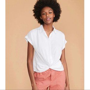 Lou & Grey for LOFT white twist front button up